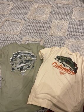 Columbia Men's PFG Fishing Fish Short Sleeve Tee Shirts T-Shirts Lot Medium